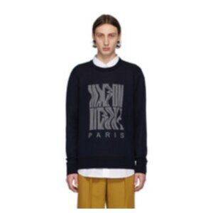 MAISON KITSUNE NAVY WOOL SWEATER SIZE SMALL